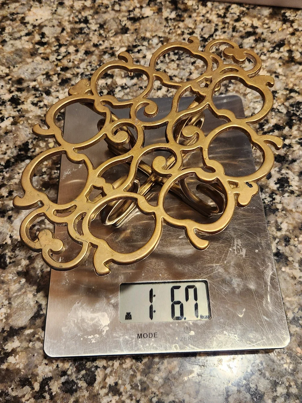 Solid Brass Warming Trivet In Apple Design